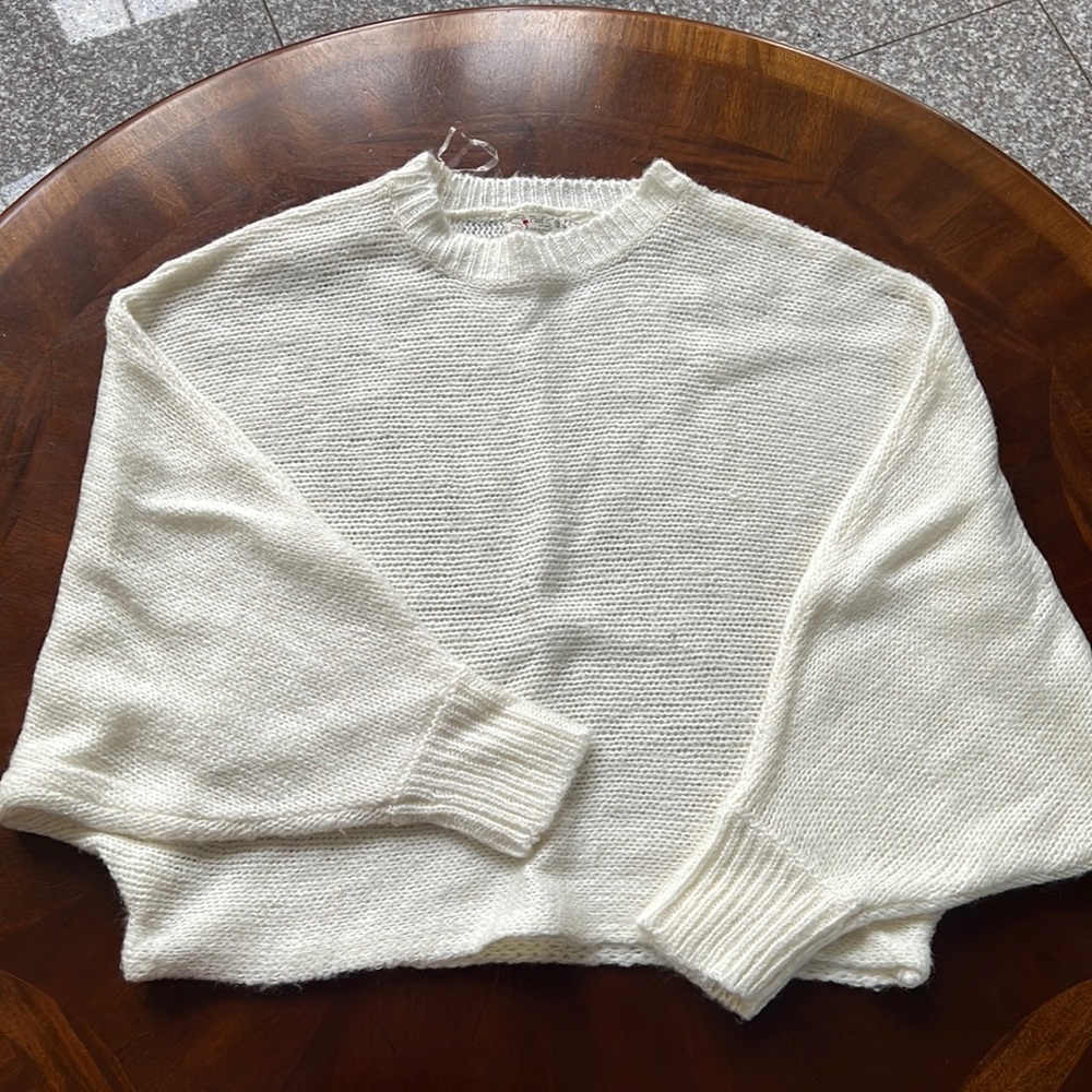 White cropped sweater
